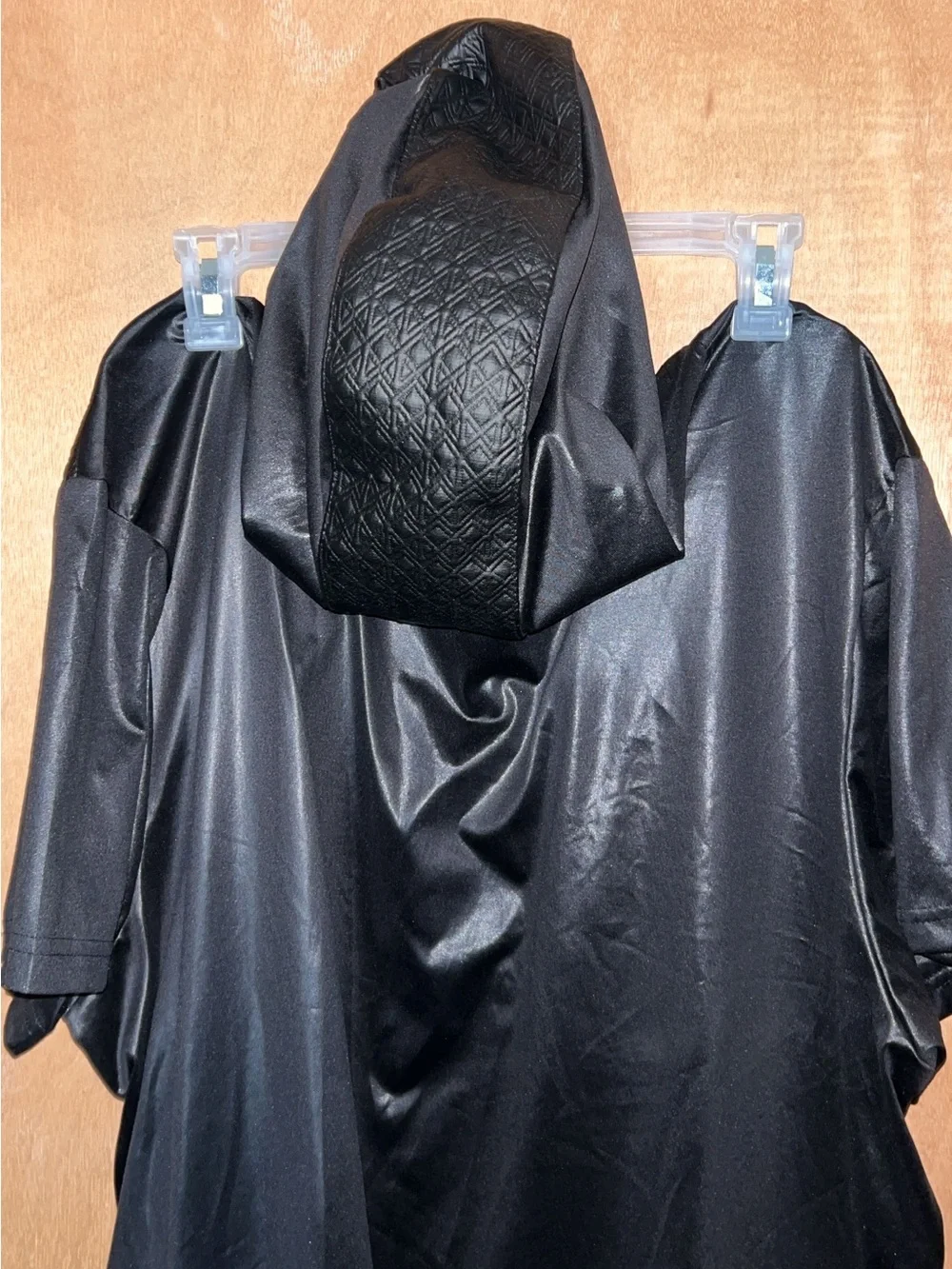 Faux Leather Hooded Shirt